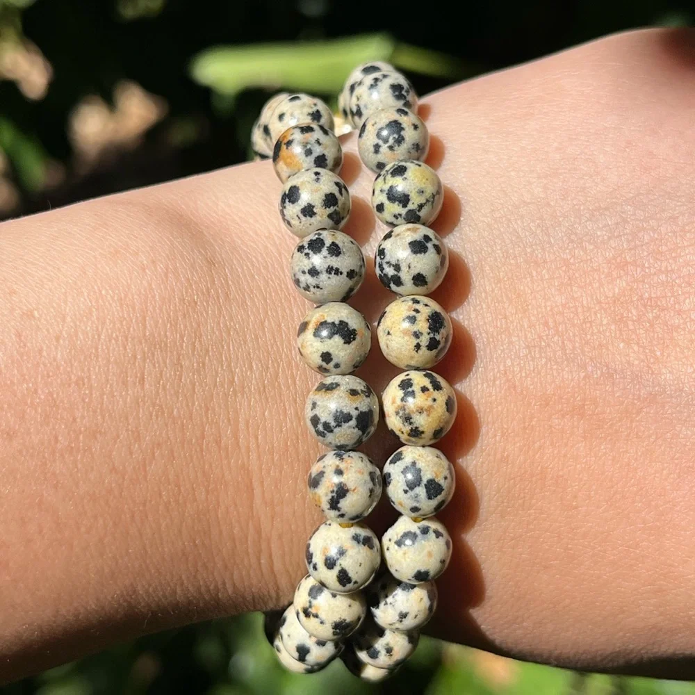 8mm stretchable Dalmatian bracelet‎